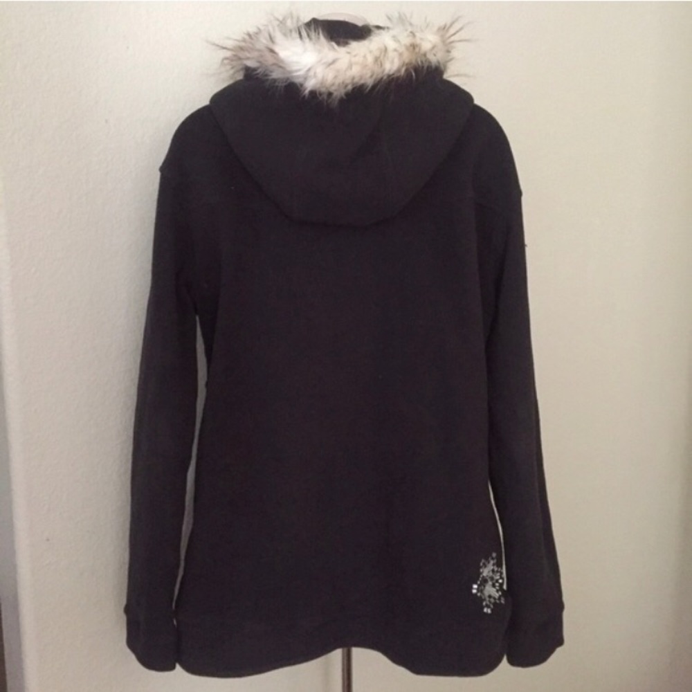 spyder fleece hoodie with faux fur hood - Picture 2 of 5